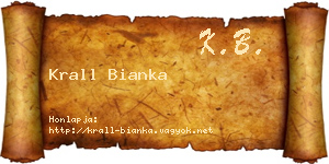 Krall Bianka névjegykártya